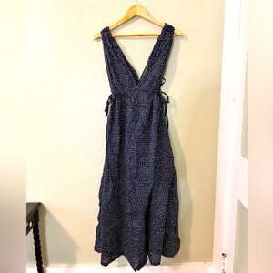 NWT J. Crew Navy and White Polka Dot Gauzy Sundress/Cover-Up